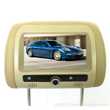 7 Inch LCD Car Headrest Monitor with 2 Video Inputs Touch Button